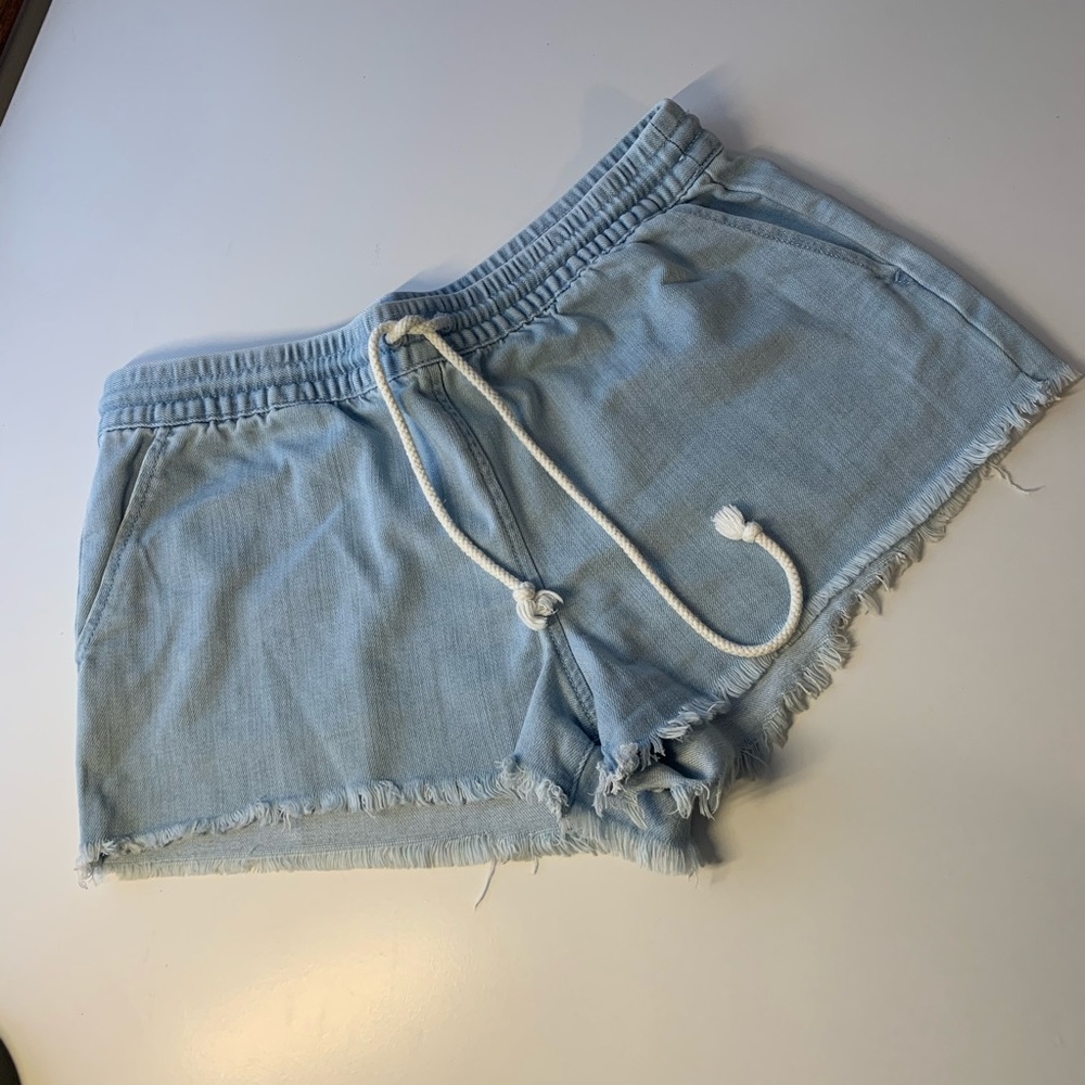 Aerie tie jean shorts